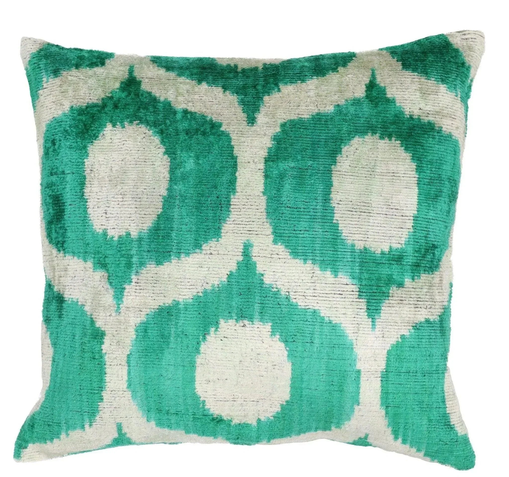 Canvello Throw Luxury Velvet Green Pillow | 16 x 16 in (40 x 40 cm) Canvello