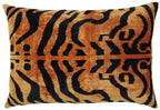 Canvello Tiger Print Burnt Orange Throw Pillow | 16x24 | 16x16 |Set of 2| Canvello