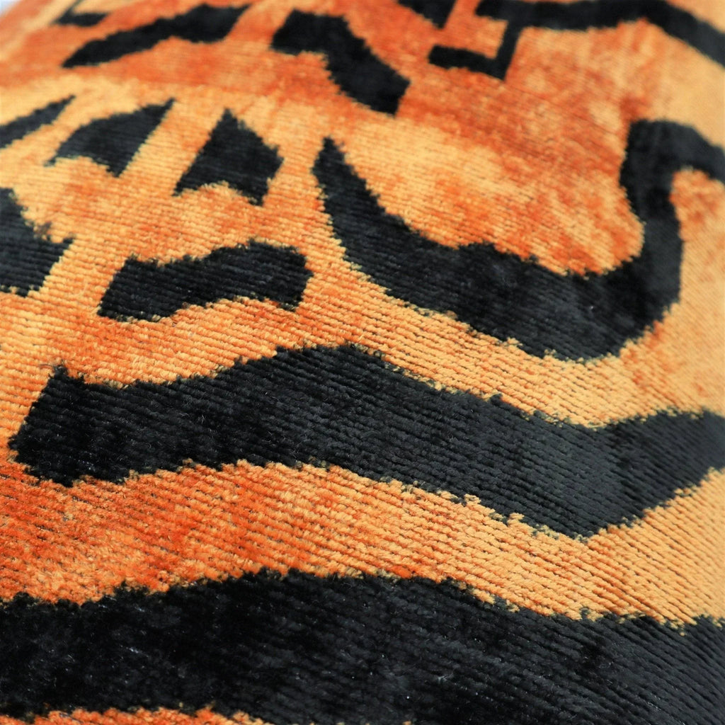 Canvello Tiger Print Burnt Orange Throw Pillow | 16x24 | 16x16 |Set of 2| Canvello