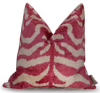 Canvello Tiger Print Pinkish Red Throw Pillows - 16x16 inch Canvello