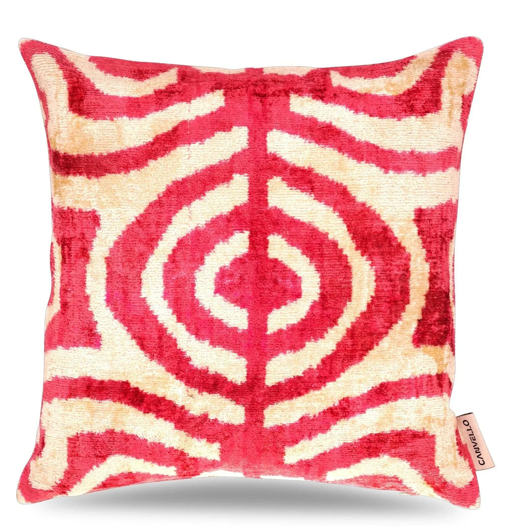 Canvello Tiger Print Pinkish Red Throw Pillows - 16x16 inch Canvello