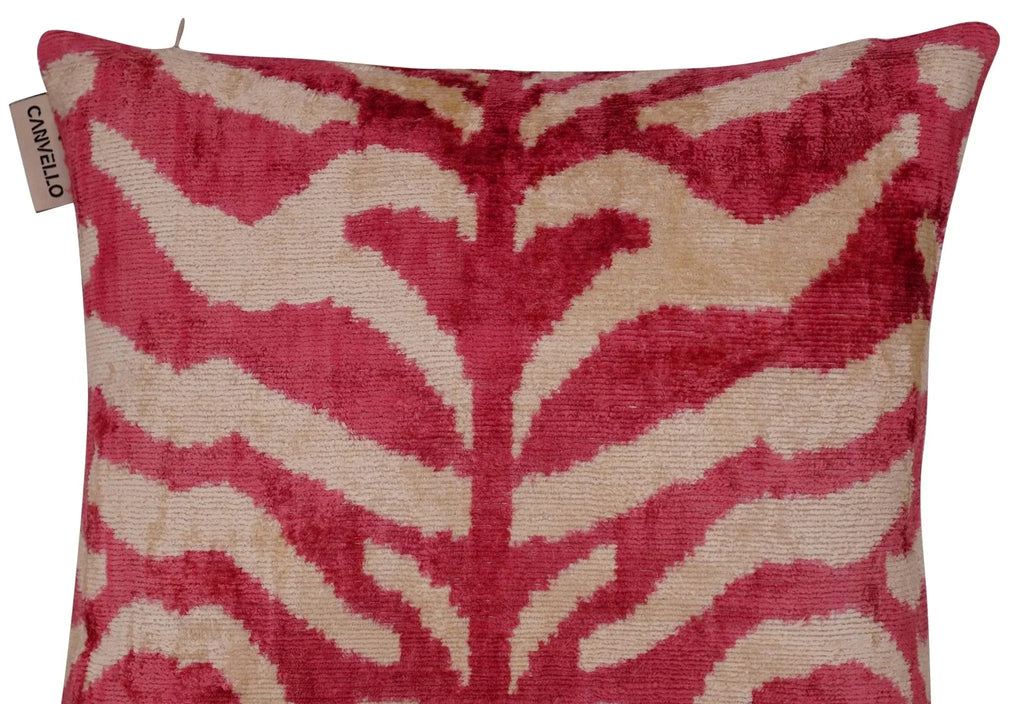 Canvello Tiger Print Pinkish Red Throw Pillows - 16x16 inch Canvello