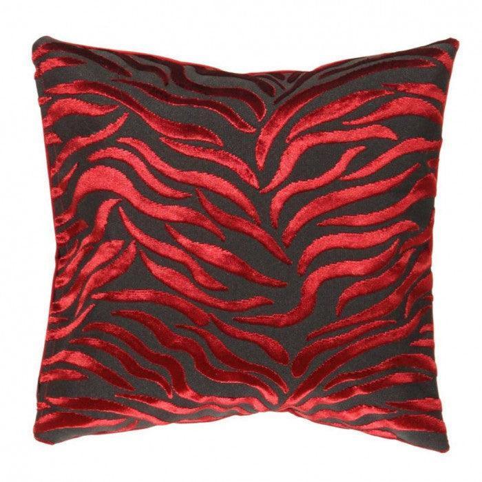 Canvello Tigre Pillow Red & Black Velvet- 16'' X 24'' Canvello