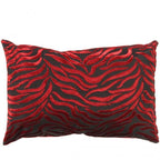 Canvello Tigre Pillow Red & Black Velvet- 16'' X 24'' Canvello