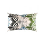 Canvello Turkish Grean Silk IKAT Pillow - 16" X 24" Canvello