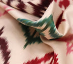 Canvello Turkish Silk Ikat White Throw Pillow - TI 28 Canvello