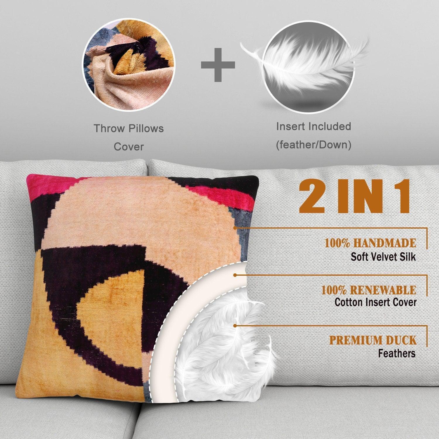 Canvello Unique Beige Gray And Gold Pillows - 20x20 in Canvello