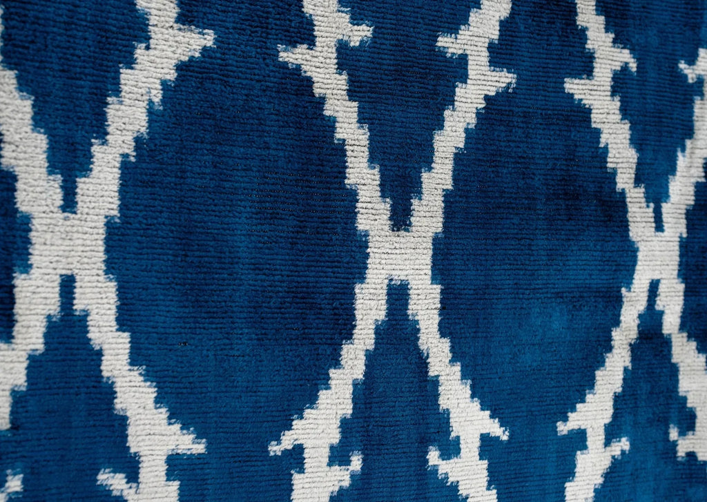 Canvello Unique THROW PILLOW + Down INSERT, Couch Cushion, Handmade Luxury Fabric, Decorative Super Soft Silk Velvet Navy Blue 16x24 in Canvello
