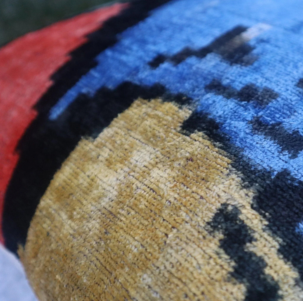 Canvello Velvet Abstract Square Pillow with Down Insert - 18x18 in Canvello