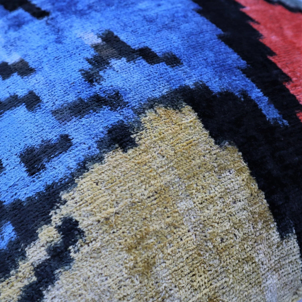 Canvello Velvet Abstract Square Pillow with Down Insert - 18x18 in Canvello