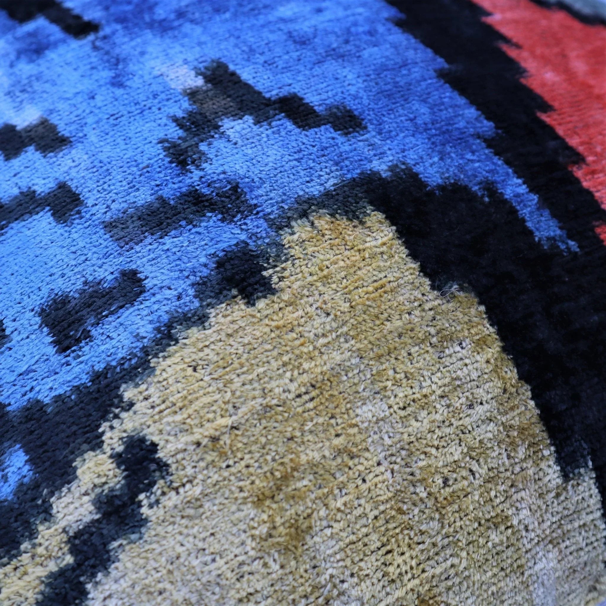 Canvello Velvet Abstract Square Pillow with Down Insert - 18x18 in Canvello
