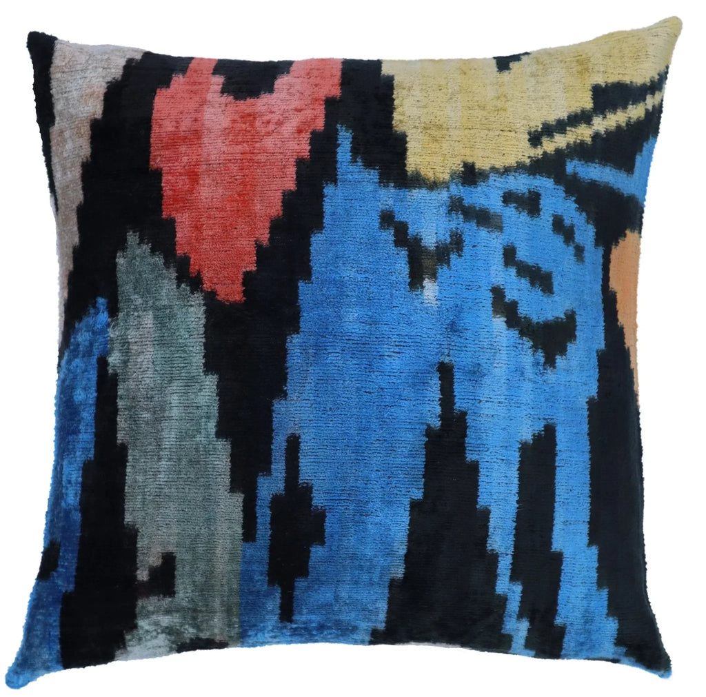 Canvello Velvet Abstract Square Pillow with Down Insert - 18x18 in Canvello