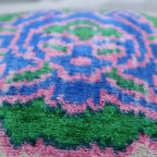 Canvello Velvet Floral Navy Pink Throw Pillow with Down Insert - 18x18 in Canvello