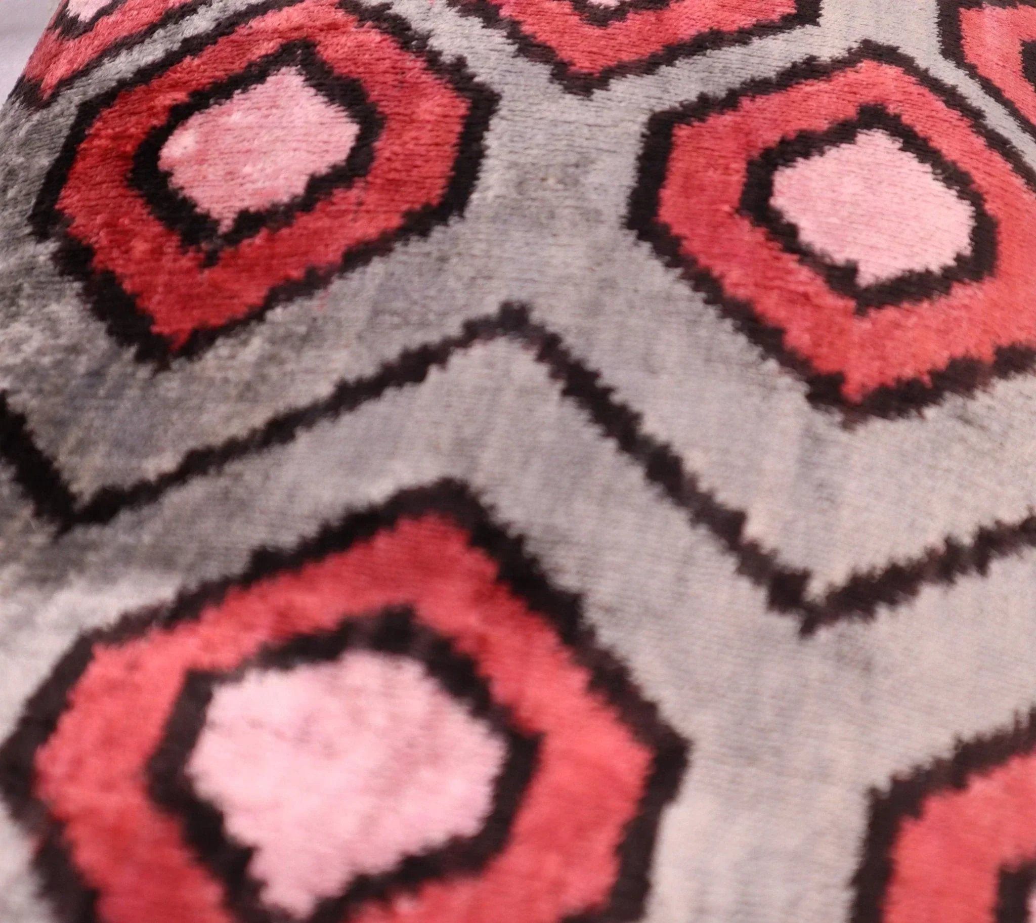 Canvello Velvet Silk Gray Pink Farmhouse Throw Pillows - 24x16 in, back view - House Of Avana