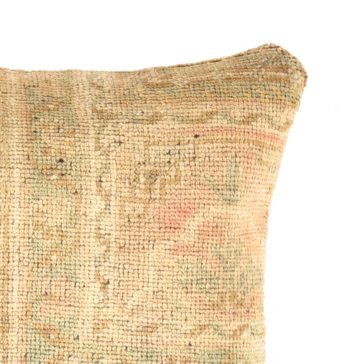Canvello Vintage Turkish Hand Knotted Rug Pillow - 16" X 16" Canvello
