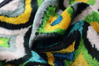 Canvello Yellow Blue Handmade 16x24 Silk Velvet Pillow, Organic Veg Dyed, Down/feather Filled, alternate... - House Of Avana