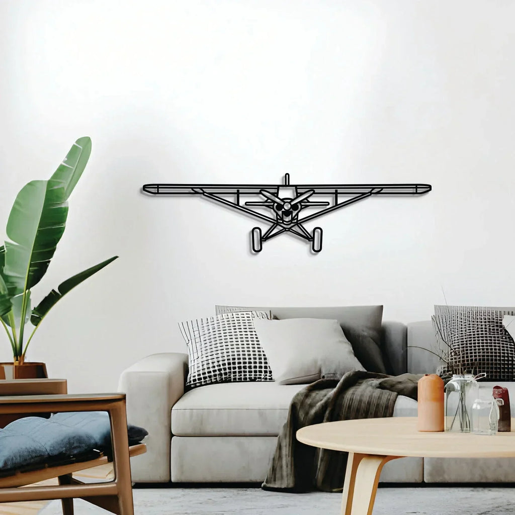 Carbon Cub Front Metal Aircraft Wall Art - Ncp0535, back view - House Of Avana