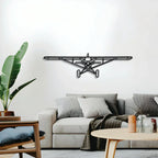 Carbon Cub Front Metal Aircraft Wall Art - Ncp0535, back view - House Of Avana