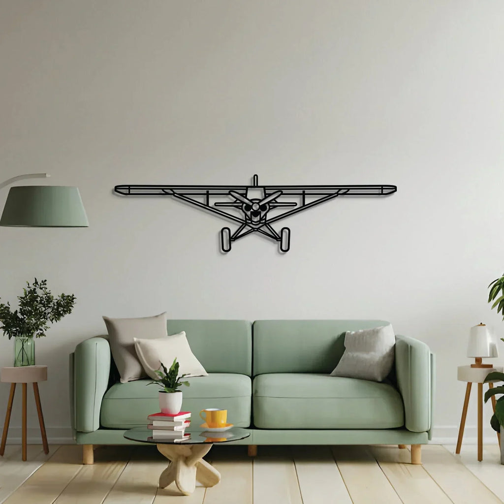 Carbon Cub Front Metal Aircraft Wall Art - Ncp0535, side view - House Of Avana