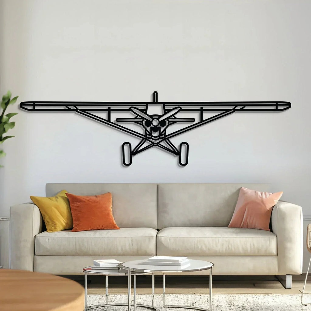 Carbon Cub Front Metal Aircraft Wall Art - Ncp0535, front view - House Of Avana
