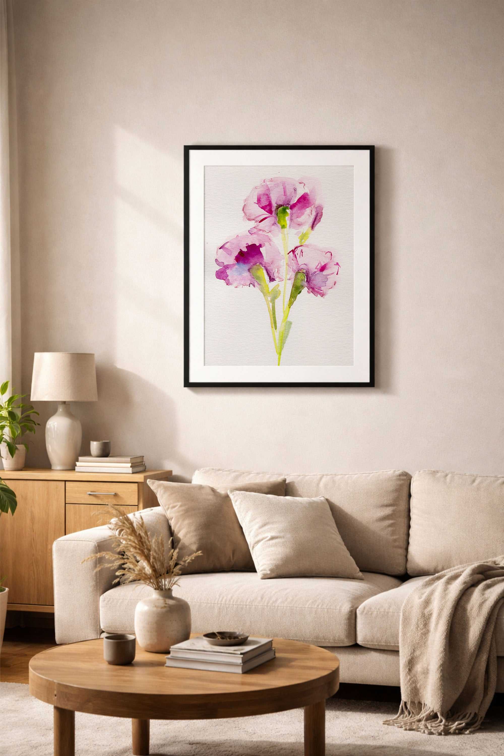 Carnation - January Birth Flower Art Print