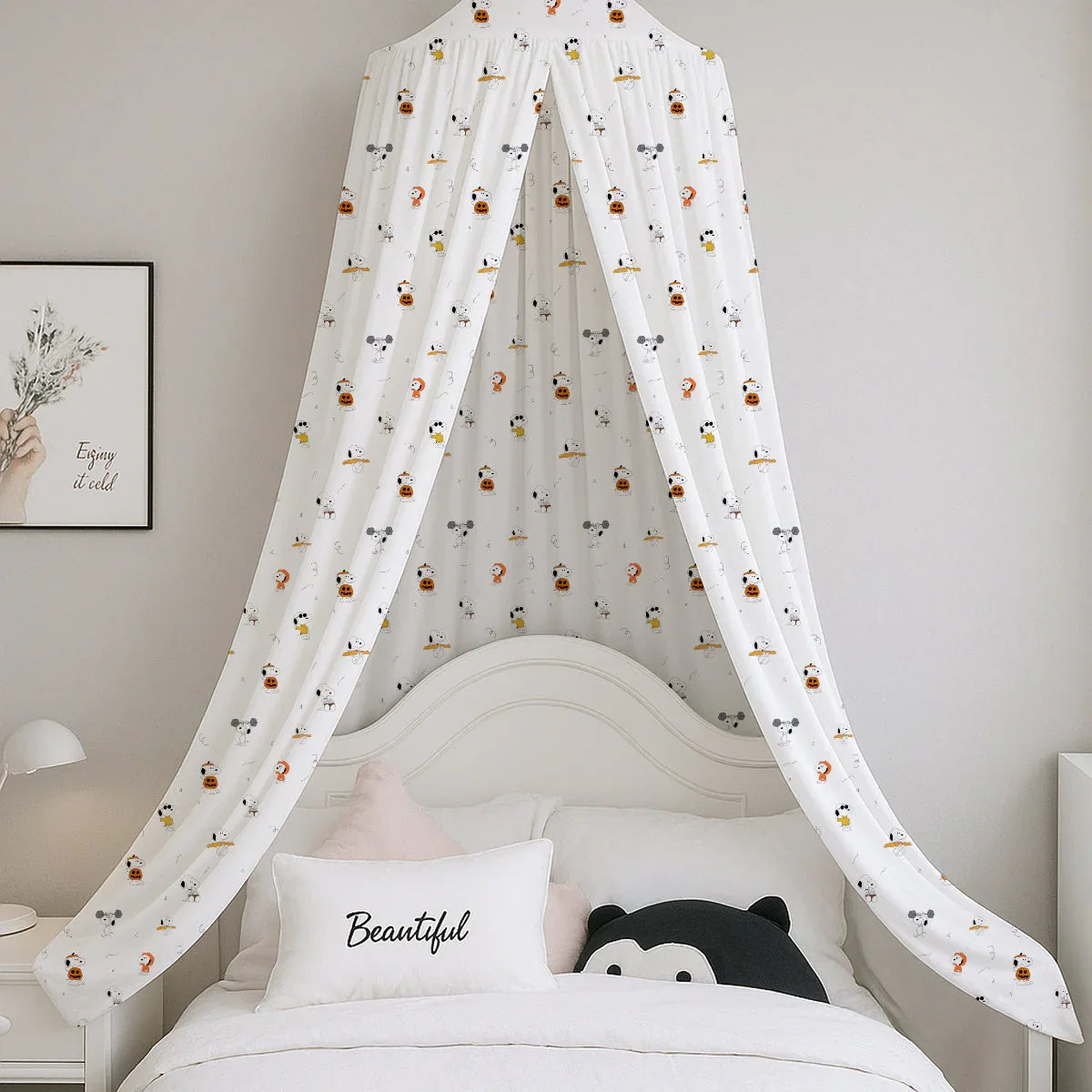 Cartoon Snoopy Printed Canopy PushpLinen