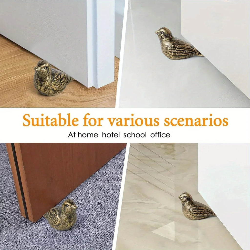 Cast Iron Bird Heavy Duty Door Stopper Avoid Drilling Holes with Handle Metal Antique Decorative Vintage... - House Of Avana