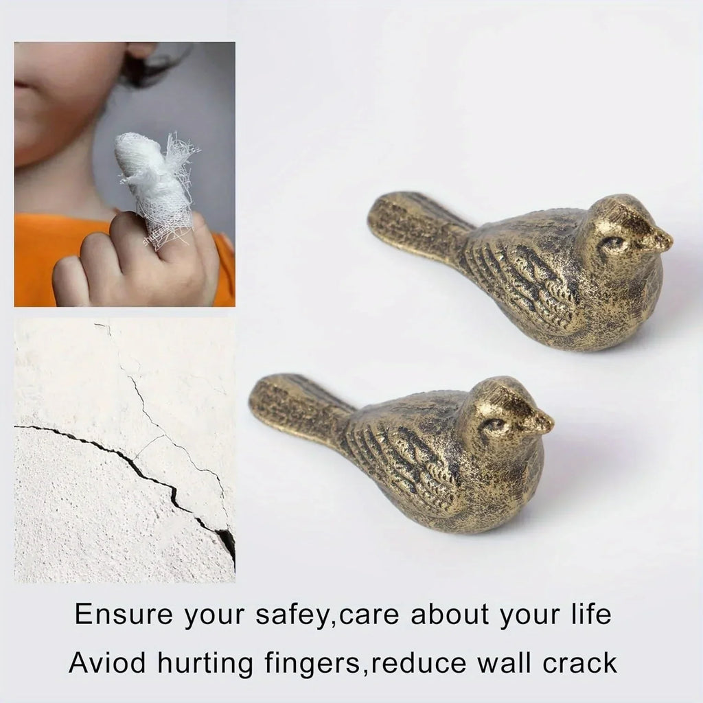 Cast Iron Bird Heavy Duty Door Stopper Avoid Drilling Holes with Handle Metal Antique Decorative Vintage... - House Of Avana