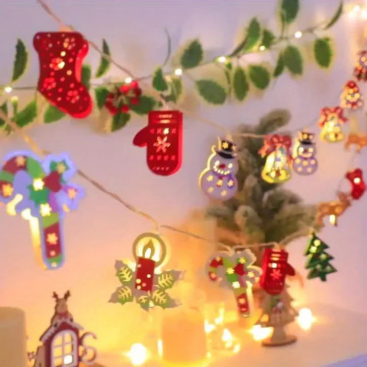 Cast Iron Christmas Garland Led Warm White Lights - House Of Avana [[SKU:HOA-FLR-029]]