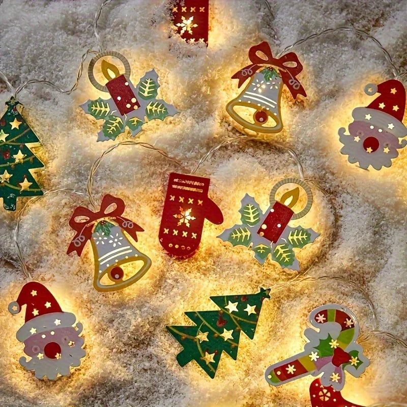 Cast Iron Christmas Garland Led Warm White Lights - House Of Avana [[SKU:HOA-FLR-029]]