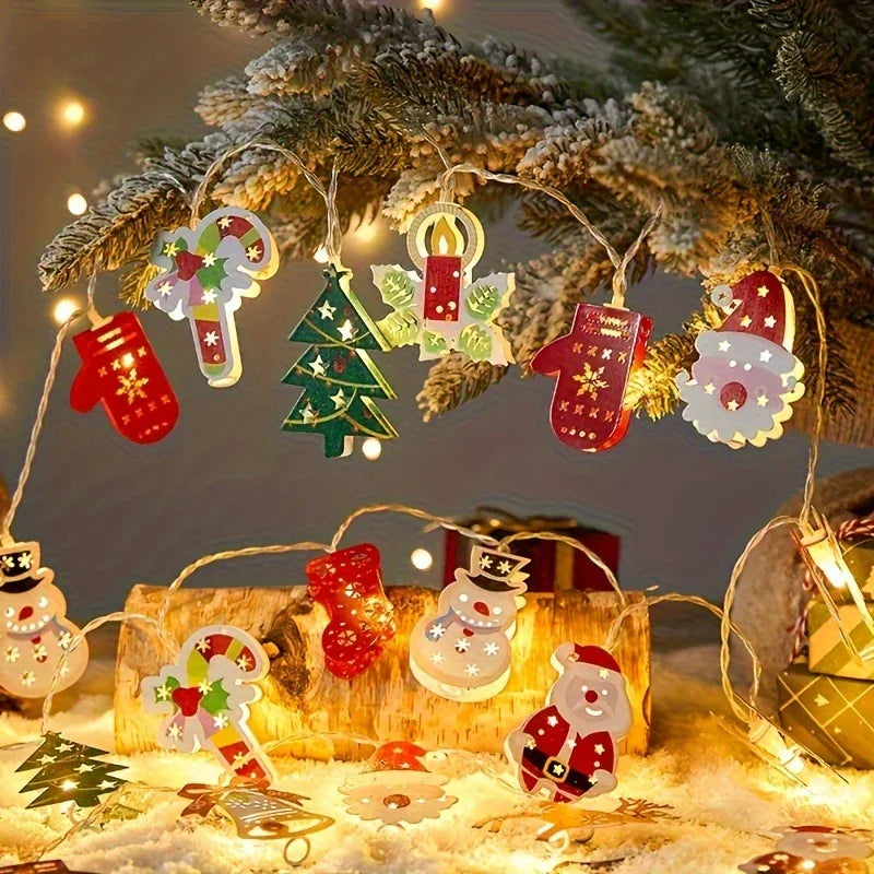Cast Iron Christmas Garland Led Warm White Lights - House Of Avana [[SKU:HOA-FLR-029]]