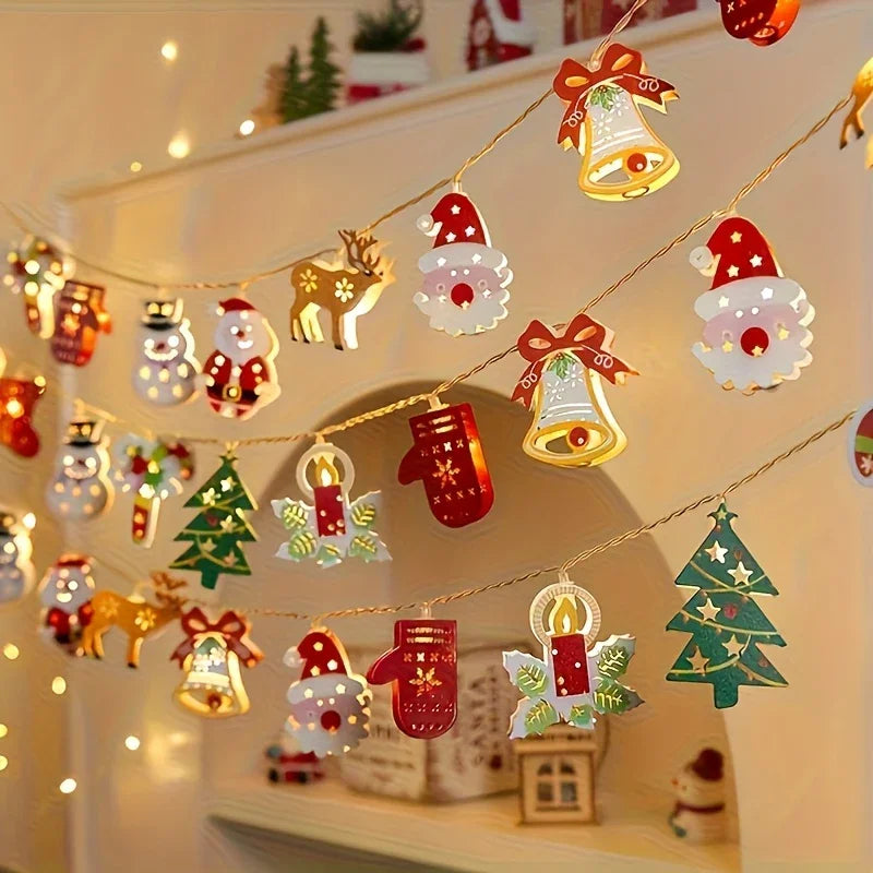 Cast Iron Christmas Garland Led Warm White Lights - House Of Avana [[SKU:HOA-FLR-029]]