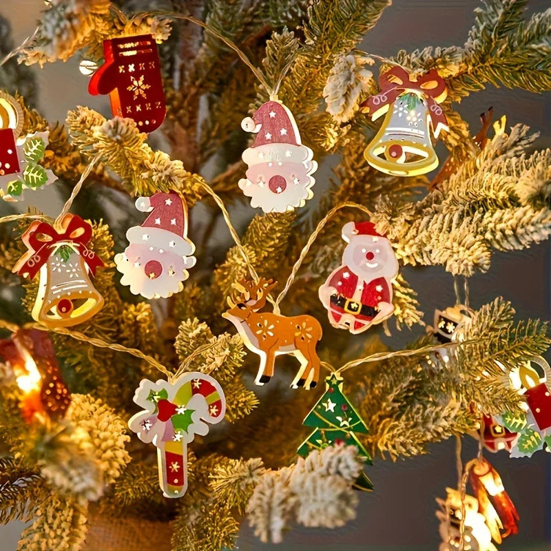 Cast Iron Christmas Garland Led Warm White Lights - House Of Avana [[SKU:HOA-FLR-029]]