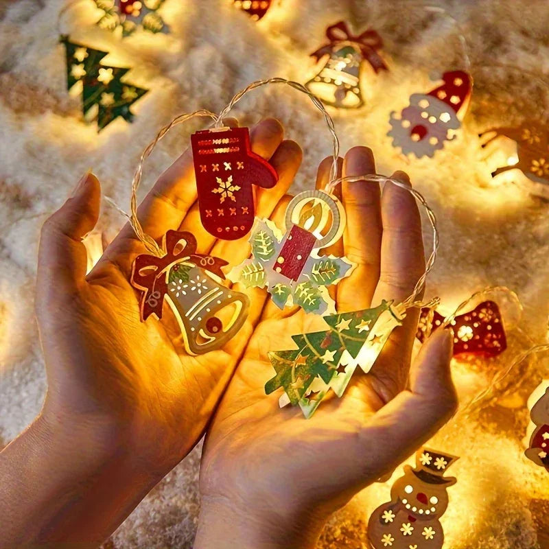 Cast Iron Christmas Garland Led Warm White Lights - House Of Avana [[SKU:HOA-FLR-029]]