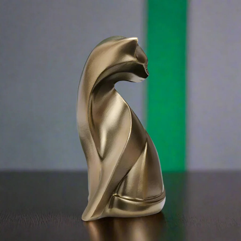 Bronze Cat Figurine, top view - House Of Avana