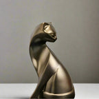 Bronze Cat Figurine, front view - House Of Avana