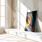 Celestial Ringscape – Glowing Planet with Rings UV Glass Wall Art - KAFCD099 Peony Atelier