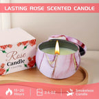 Ceramic Bath Gift Set with Rose Scented Candles and Essential Oils, lifestyle image - House Of Avana [[SKU:HOA-GFT-012]]