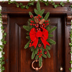 Bow Christmas Ornament , Red Berries Pinecones Pine Needles , Holiday Decoration for Trees Home Office Party , No Power Needed Easy-to-Hang Loop , Christmas Valentine's Day Easter Halloween Decor , Year-Round Use Seasonal Hom House Of Avana