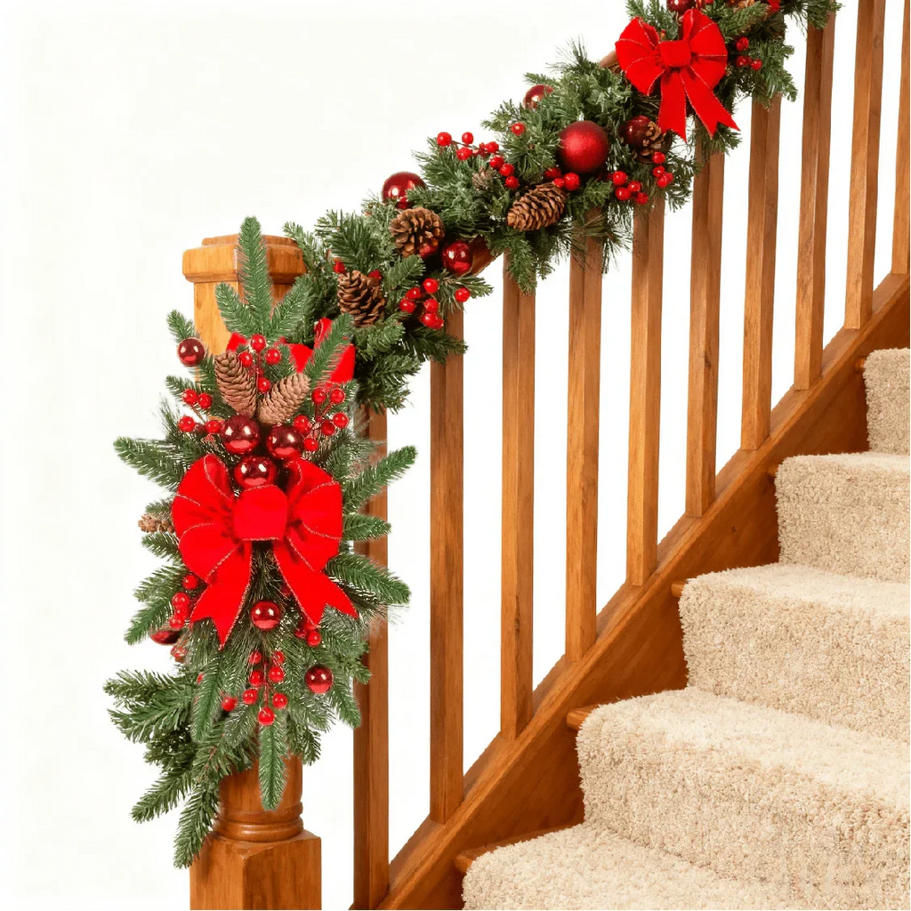 Bow Christmas Ornament , Red Berries Pinecones Pine Needles , Holiday Decoration for Trees Home Office Party , No Power Needed Easy-to-Hang Loop , Christmas Valentine's Day Easter Halloween Decor , Year-Round Use Seasonal Hom House Of Avana
