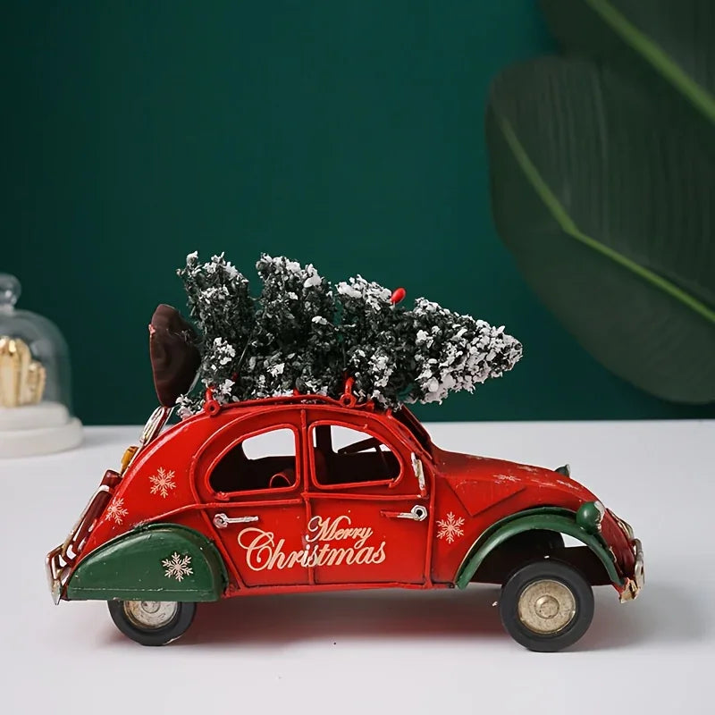 Ceramic Christmas Statue, Red and Green, Decorative Figurine - House Of Avana