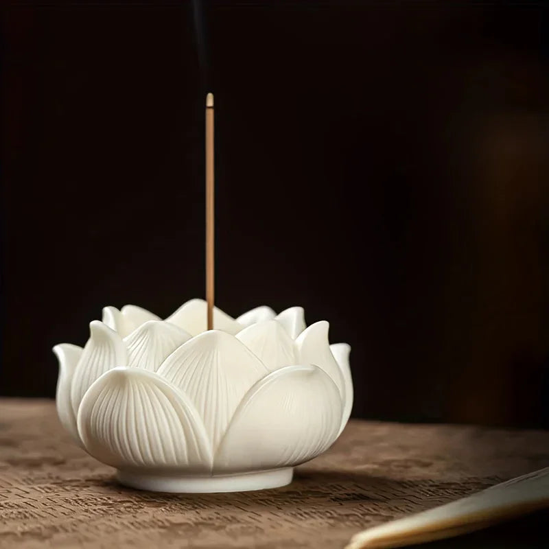 Ceramic Elephant Fruit for Lotus Incense Burner - Dual-use Candle Holder with Intricate Design, Ideal... - House Of Avana [[SKU:HOA-CAN-033]]