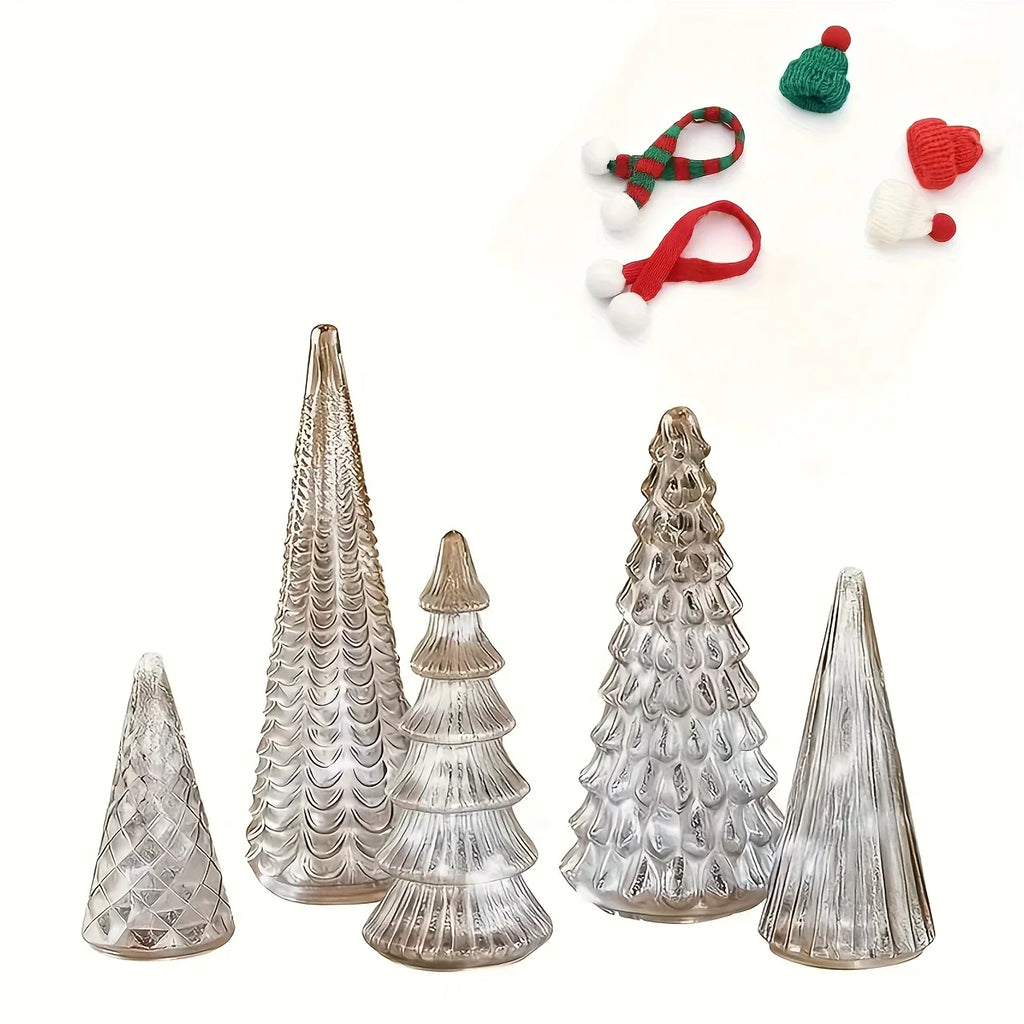 Ceramic Glowing Christmas Tree Figurine with Colorful Lights - House Of Avana
