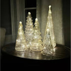 Ceramic Glowing Christmas Tree Figurine with Colorful Lights - House Of Avana