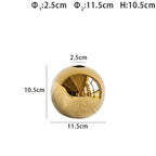 Ceramic Golden Ball Vase with Unique Rounded Design, top view - House Of Avana