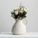 Ceramic Kettle Vase, Rustic White Cylinder Pottery with Handle, product packaging - House Of Avana [[SKU:HOA-VAS-022]]