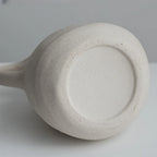 Ceramic Kettle Vase, Rustic White Cylinder Pottery with Handle, back view - House Of Avana