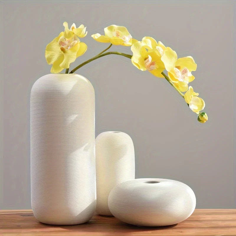 Ceramic Scandinavian Vase for Tabletop Flower Arrangement, top view - House Of Avana [[SKU:HOA-VAS-020]]