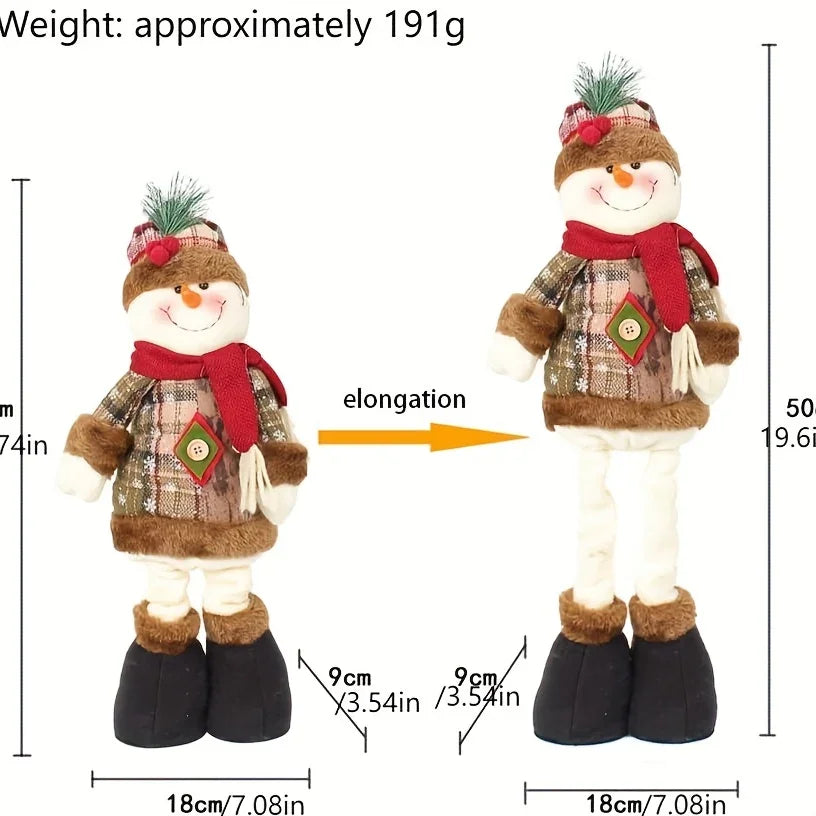 Ceramic Snowman Figurine with Reindeer and Santa Claus Design - House Of Avana