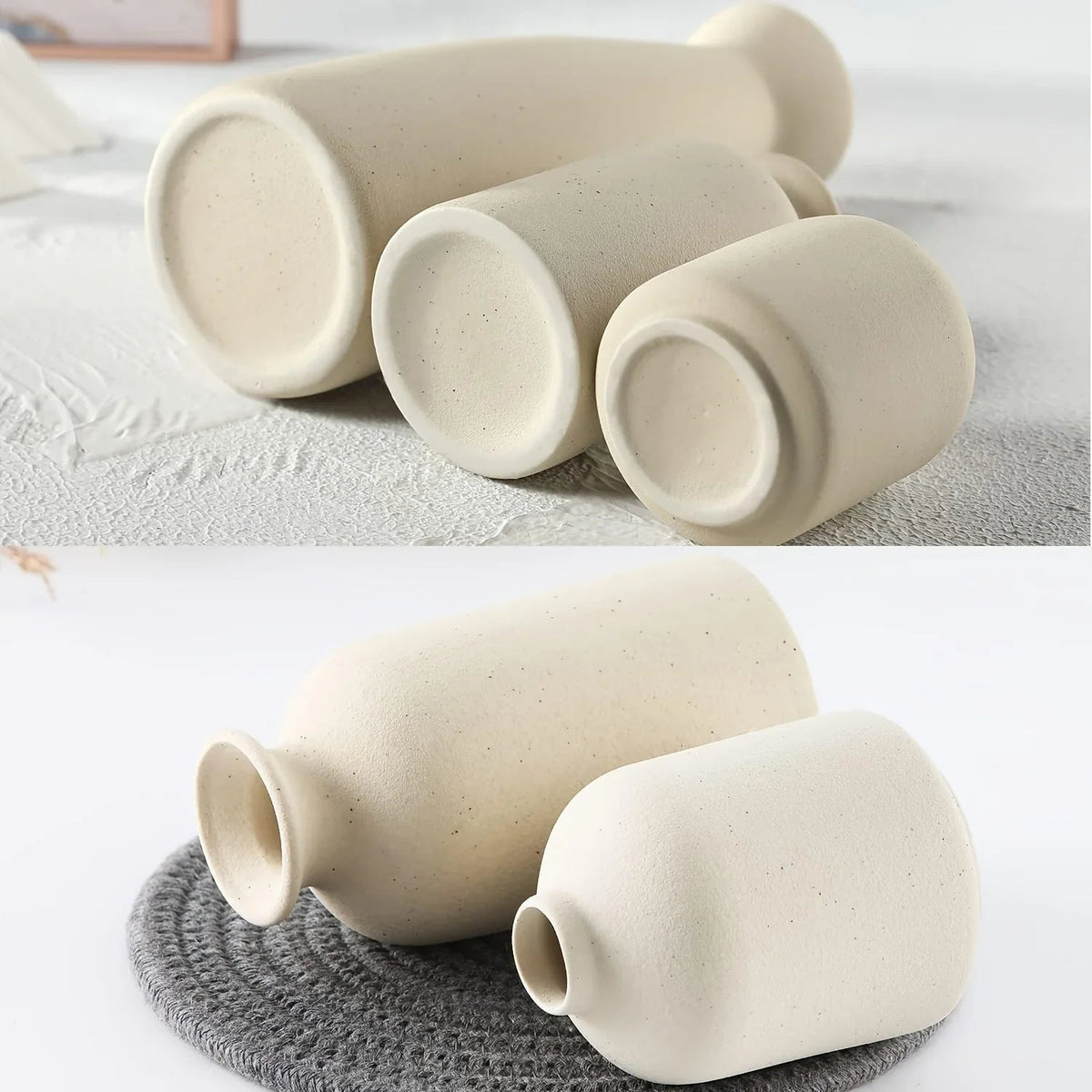 Ceramic Vase Set of Modern Boho Style Vases, alternate view - House Of Avana [[SKU:HOA-VAS-025]]